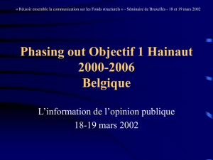 Phasing out Objectif 1 Hainaut Belgique
