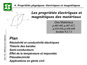 Matériaux de l`ingénieur 4. Propriétés physiques: électriques et