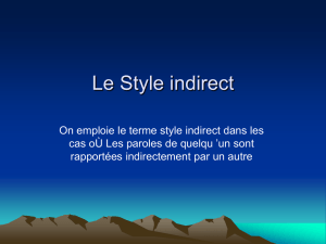 Le Style indirect