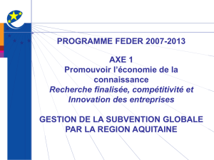Préparation Programme opérationnel Feder 2007/2013