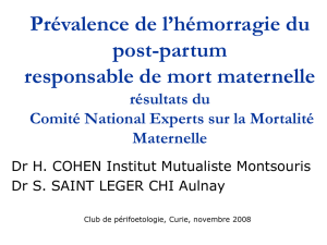 Commission Mortalité Maternelle