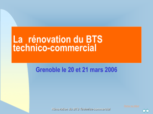 La rénovation du BTS Technico-commercial Les - Crcm-tl