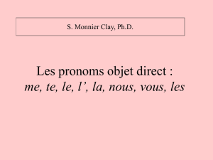 Les pronoms objet direct