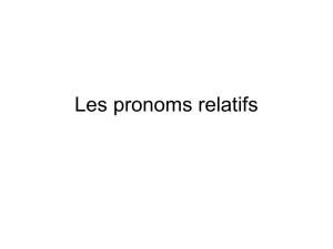 Le pronom relatif