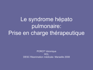 Syndrome hépato-pulmonaire - DESC Réanimation Médicale