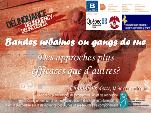 Bandes urbaines ou gangs de rue - Forum Belge pour la Prévention