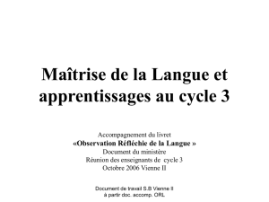 Le travail sur la langue au cycle 3