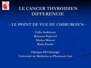 LE CANCER THYROIDIEN DIFFERENCIE