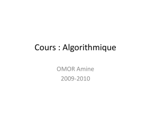 Cours : Algorithmique