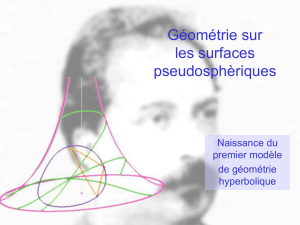 Géométrie sur la pseudosphère
