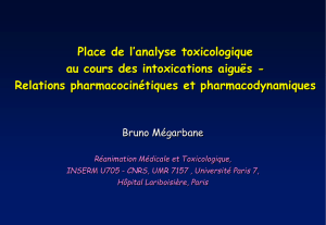 Place des analyses toxicologiques