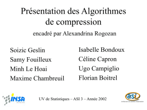 Présentation Algorithmes de compression