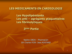 les anti agrégants plaquettaires - IFSI Charles-Foix