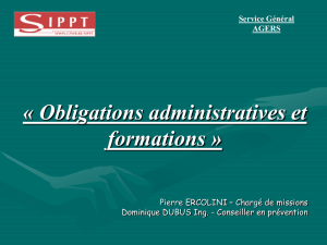 Obligations administratives et formations - Wallonie