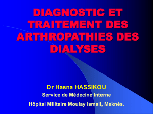 complications articulaires des hemodialyses