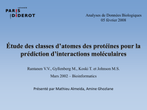 Étude des classes d`atomes des protéines pour la prédiction d