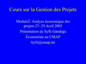 Gestion économique des Projets - CMAP : Centre Mauritanien d