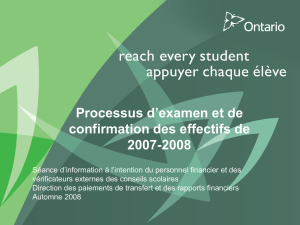 Enrolment Review and Confirmation Process FRENCH