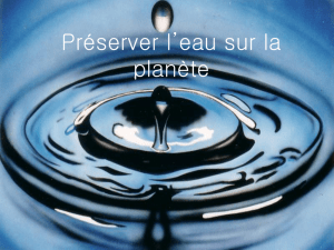 Préserver l`eau sur la planète
