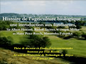 Histoire de l`agriculture biologique