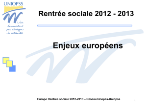 Rentrée sociale 2012 - 2013