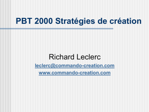 PBT 2000 Stratégies de création