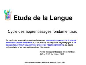 Etude de la Langue