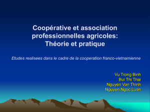 Coopérative et association professionnelles agricoles
