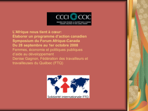 L`Afrique nous tient à cœur - Conseil canadien pour la coopération