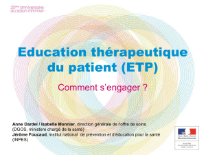 Le contexte d`élaboration du référentiel de compétences en ETP