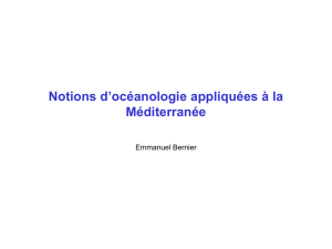 Notions d`océanologie appliquées à la
