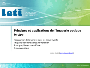 Principes et applications de l`imagerie optique in vivo