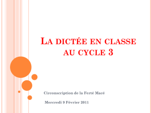 La dictée au cycle 3