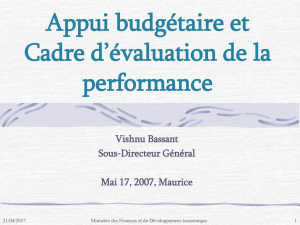 Appui budgétaire et cadre d`évaluation de la performance Scéance 2