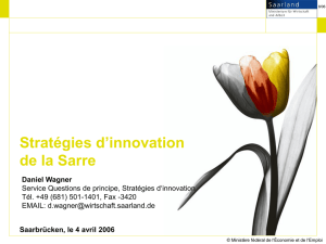 g) Strategies d`innovation et programmes de promotion, Land de Sarre