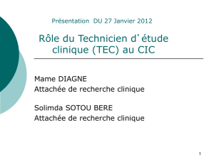 Présentation - Recherche Clinique Paris Centre