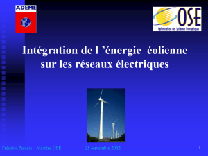 Intégration de l `énergie éolienne sur les réseaux électriques