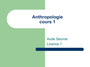 Anthropologie cours 1