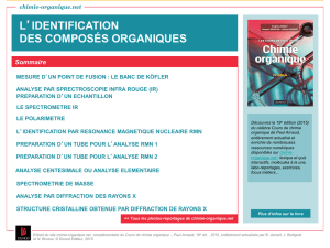 L`identification des composés organiques - Chimie