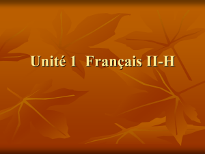 Unité 1 Français II-H