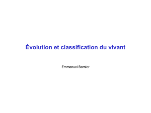 Evolution et classification du vivant
