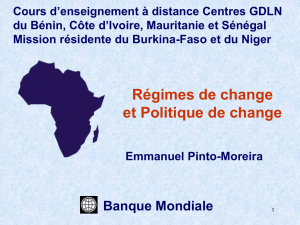 Les régimes de change - CMAP : Centre Mauritanien d`Analyse de