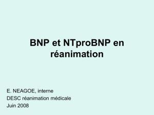 ProBNP et NT-proBNP en réanimation
