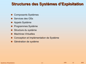Structures des Systèmes d`Exploitation