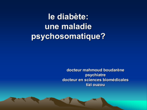 Le diabète: une maladie psychosomatique?