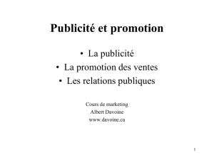 Publicité et promotion
