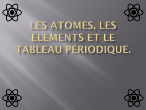 Les Atomes, le Tableau Périodique