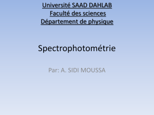 Spectrophotométrie - Université SAAD DAHLAB de BLIDA