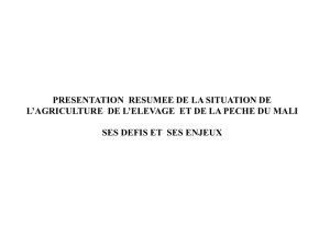 presentation resumee de la situation de l`agriculture