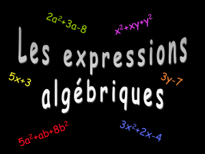 Les expressions algébriques